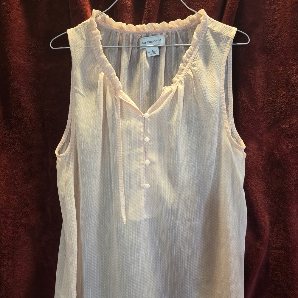 Liz Claiborne Peach Ruffle Blouse